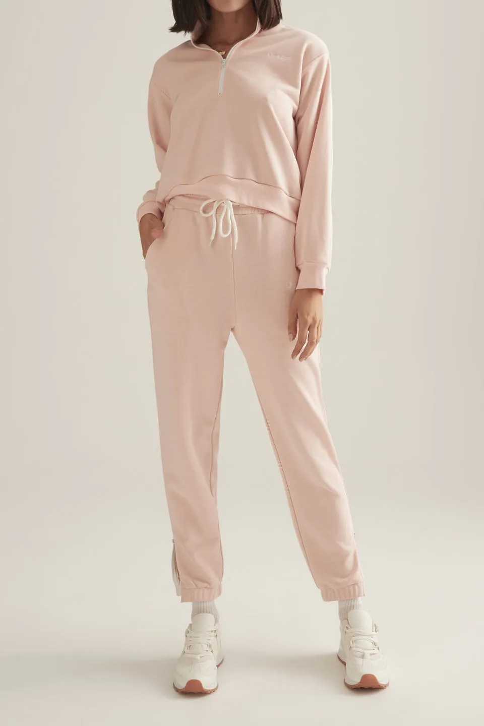 Jamie Pink Zip Up Fleece Jumper