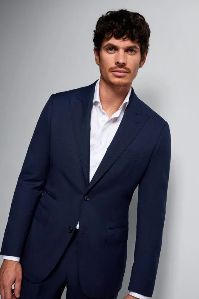 Jonah Suit - Blue Textured Wool