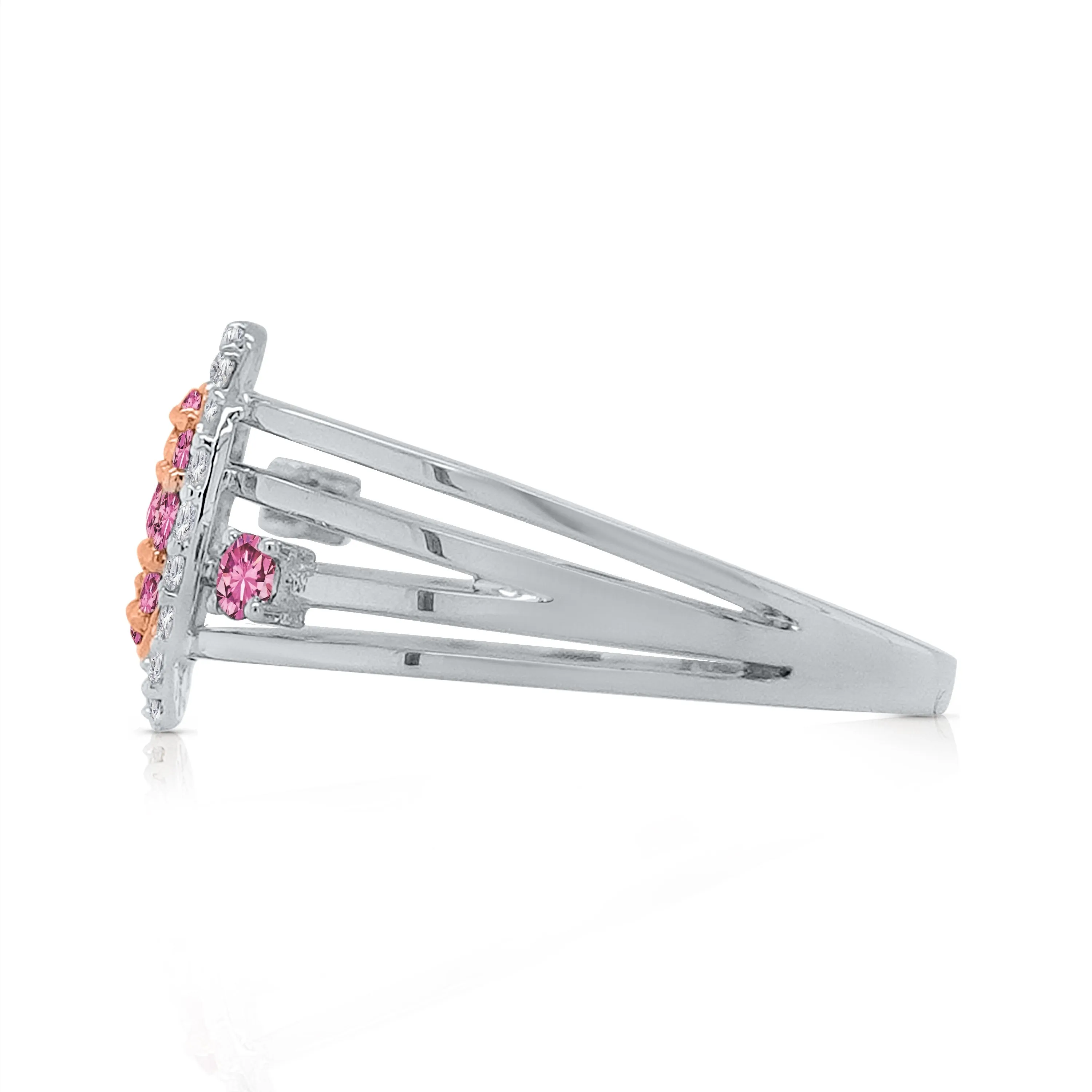 Kallati Heirloom Pink Sapphire & White Diamond Ring in 14K Two-Tone Gold