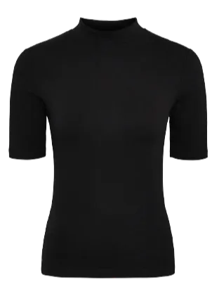 Karen Millen Black Viscose Blend Turtle Neck Top UK 8