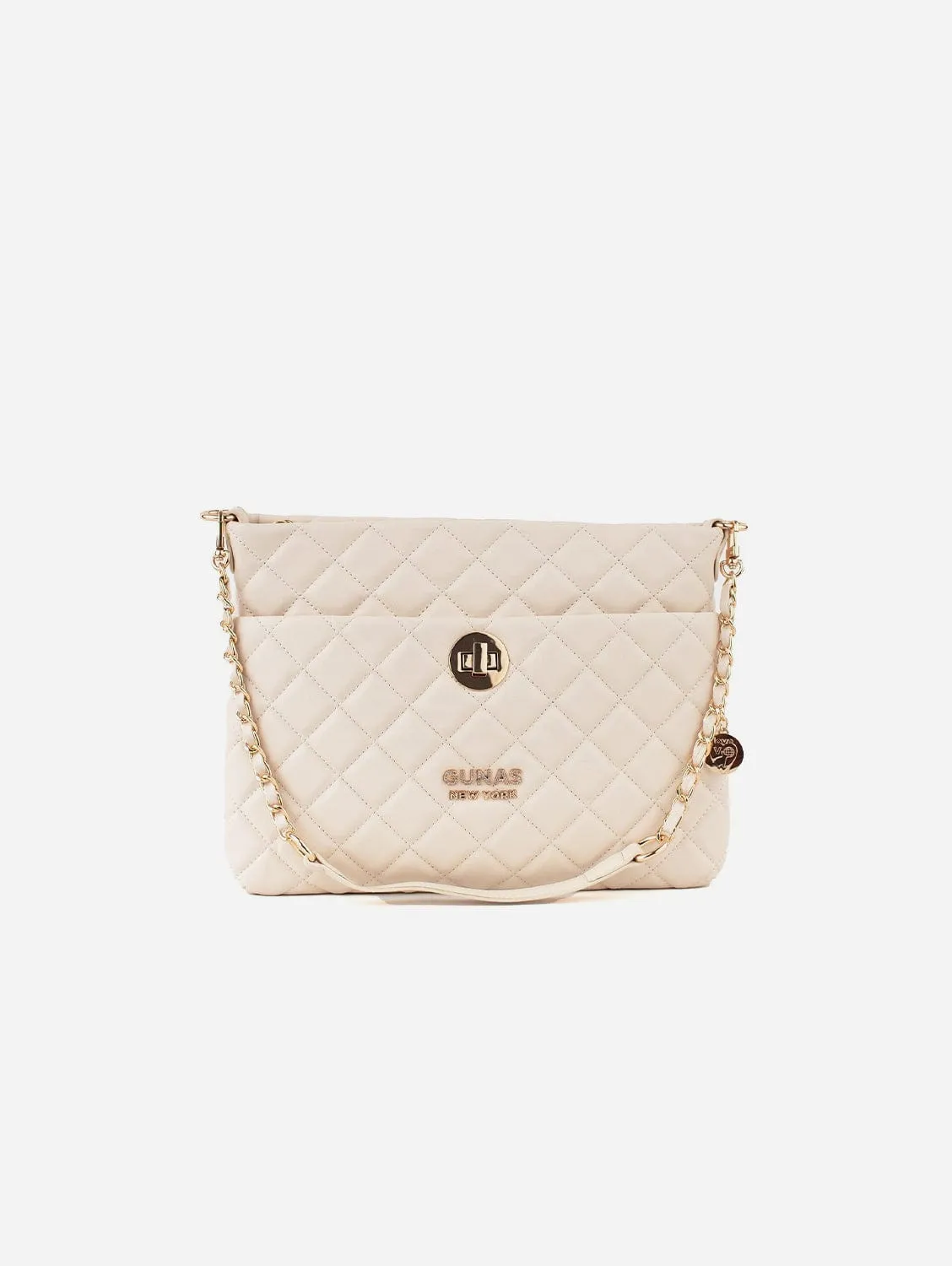 Koi Quilted Vegan Leather Shoulder Bag | Off White