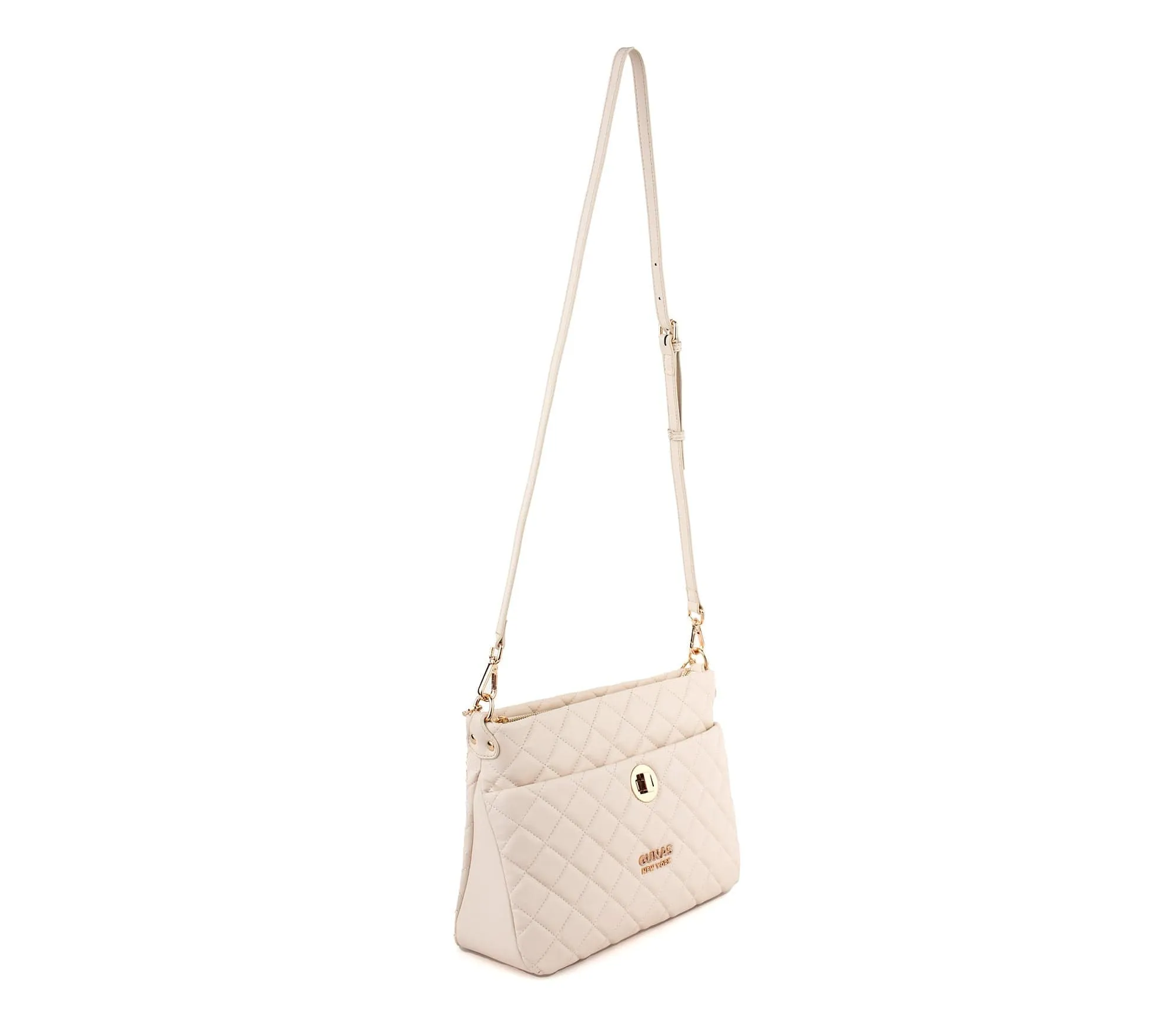 Koi Quilted Vegan Leather Shoulder Bag | Off White