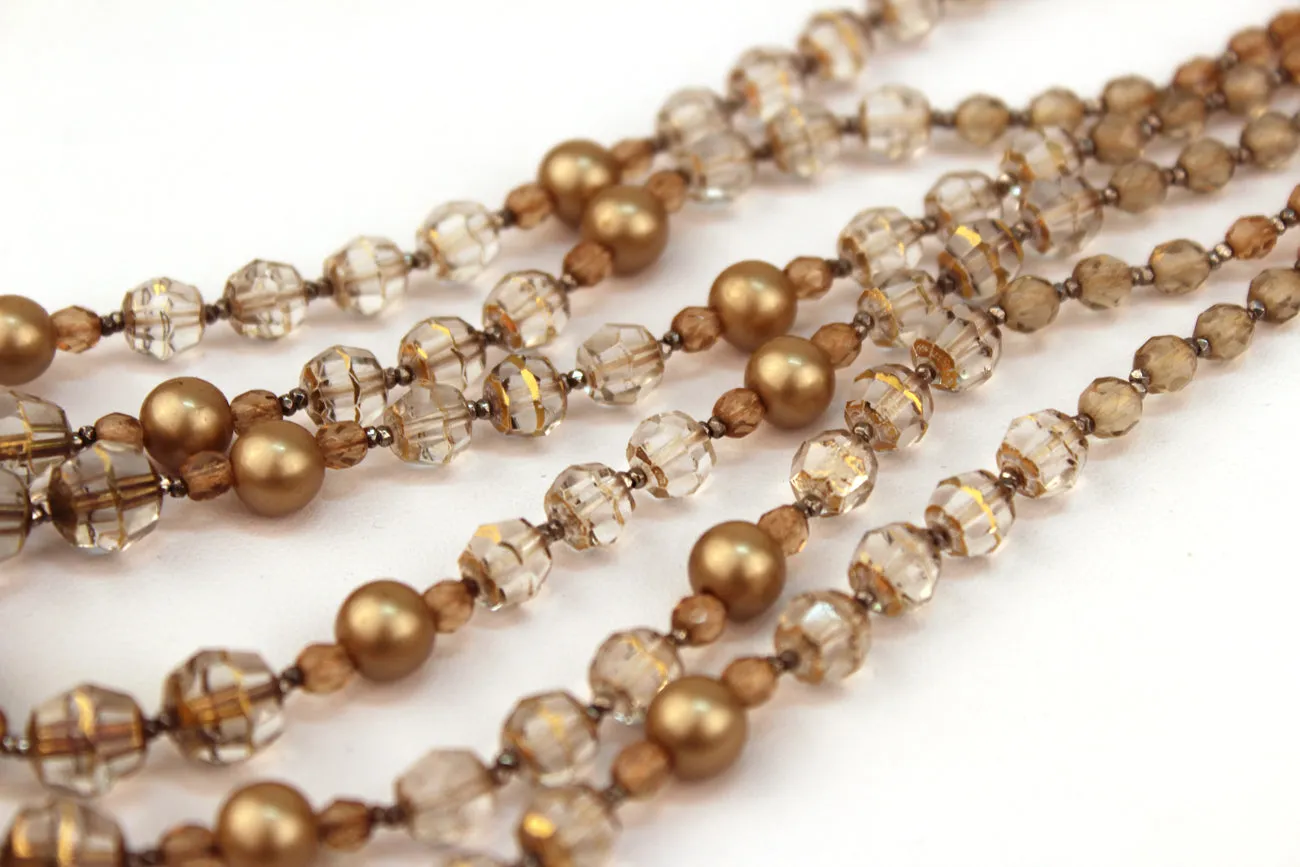 Kramer Mid-Century Crystal and Bead Necklace