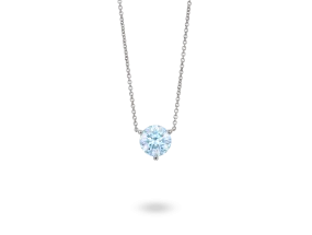 Lab-Grown Diamond 1ct. Round Brilliant Solitaire Pendant | Blue