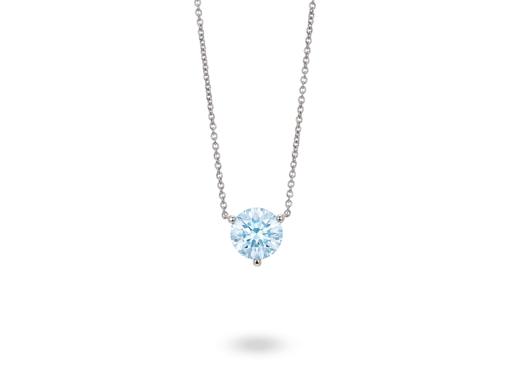 Lab-Grown Diamond 1ct. Round Brilliant Solitaire Pendant | Blue