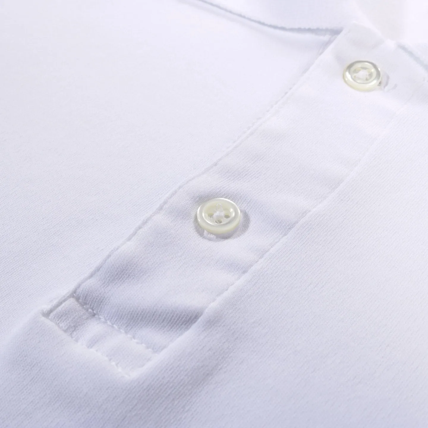 LADY WHITE CO. INTERLOCK TWO BUTTON POLO WHITE