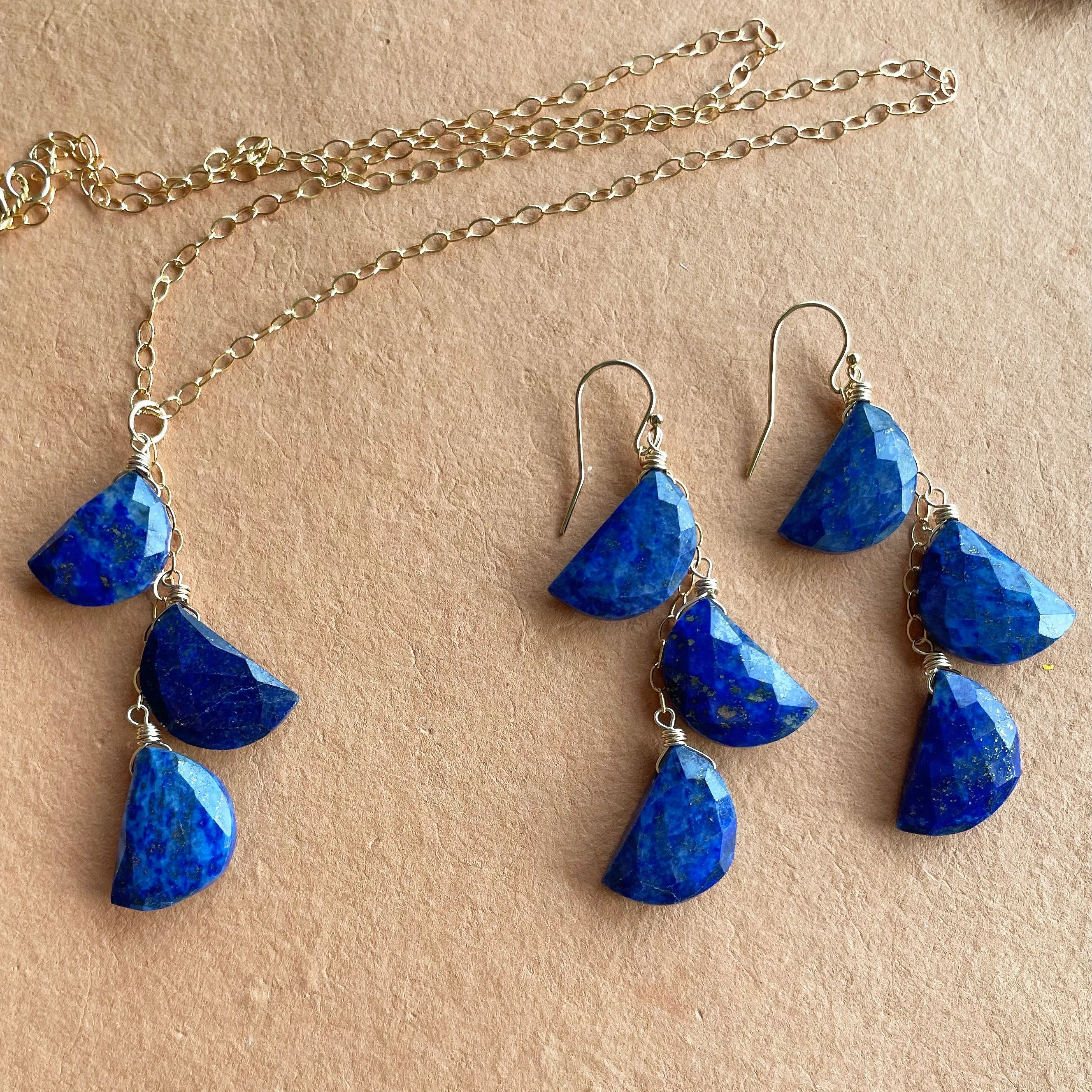 Lapis Lazuli Half Moon Necklace