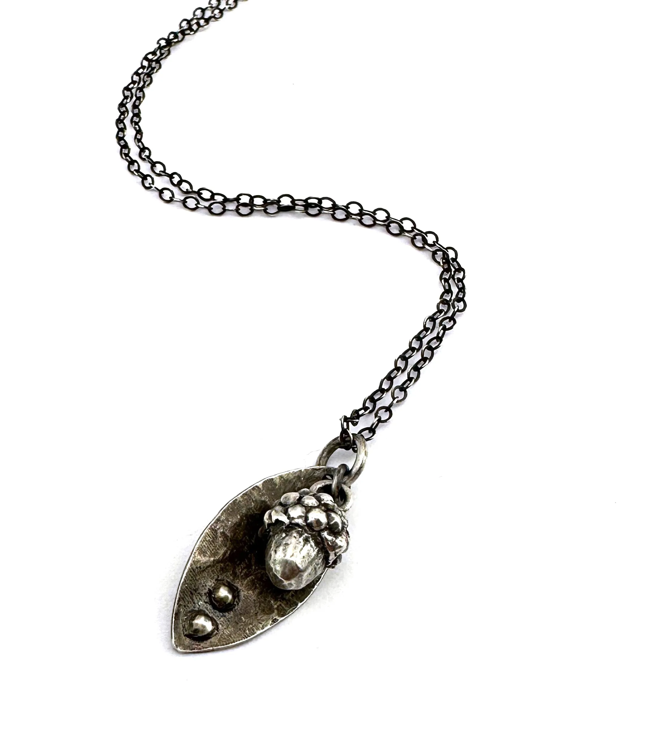 LEAF & ACORN Necklace - Silver