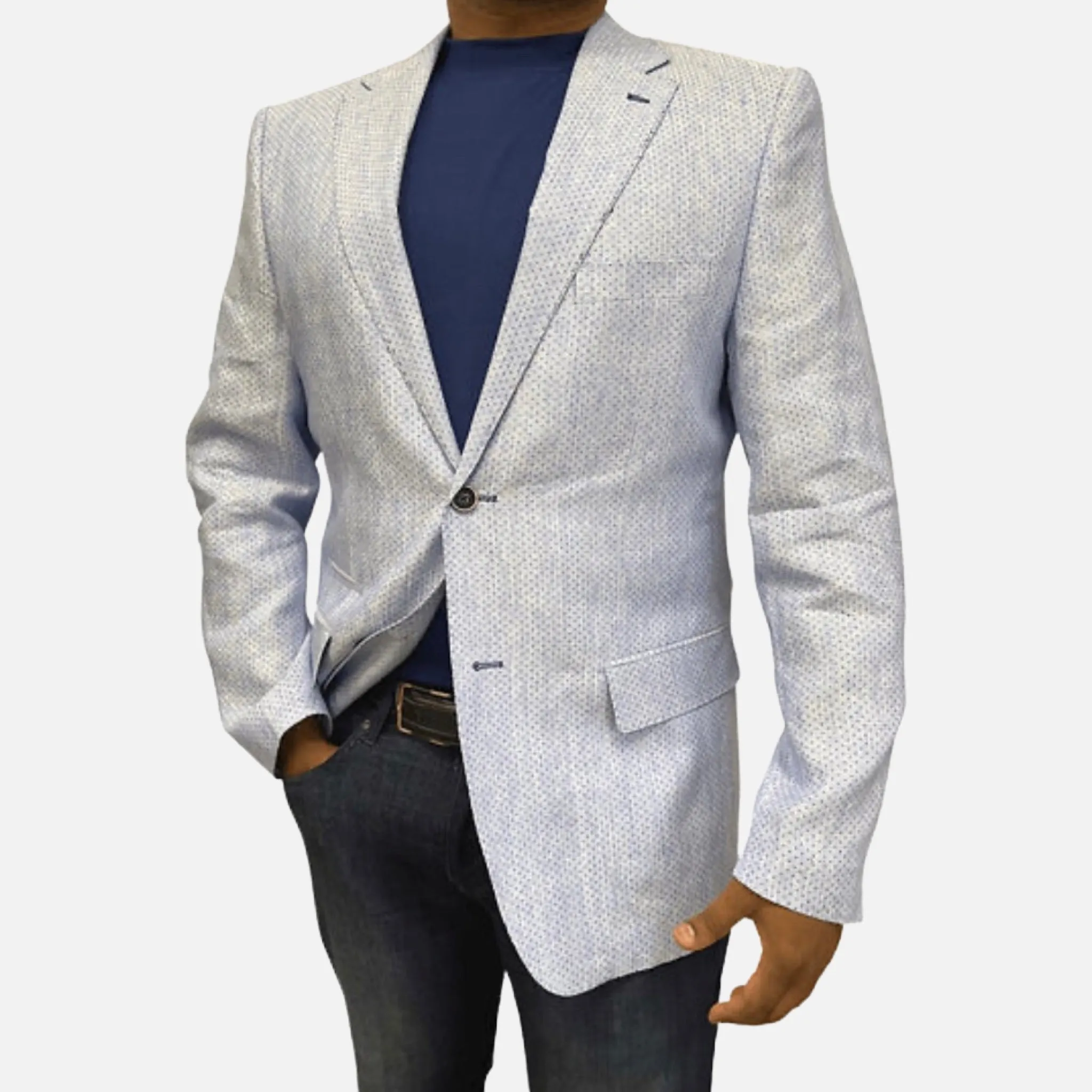 Light Blue Linen Blazer for Men