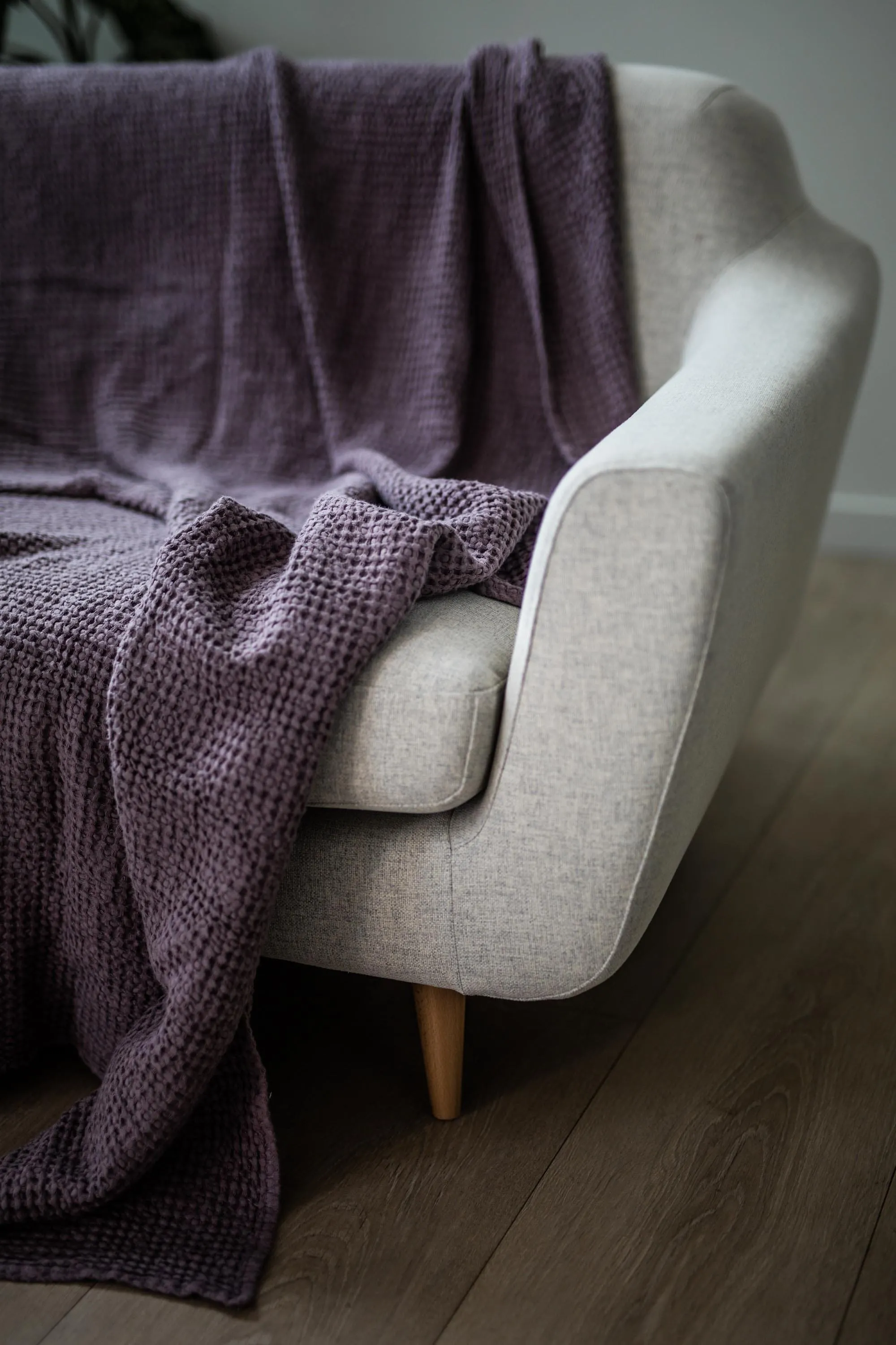 Linen Waffle Throw | Dusty Lavender