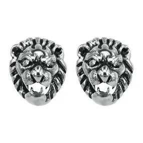 Lion Design Stainless Steel Punk Stud Earrings