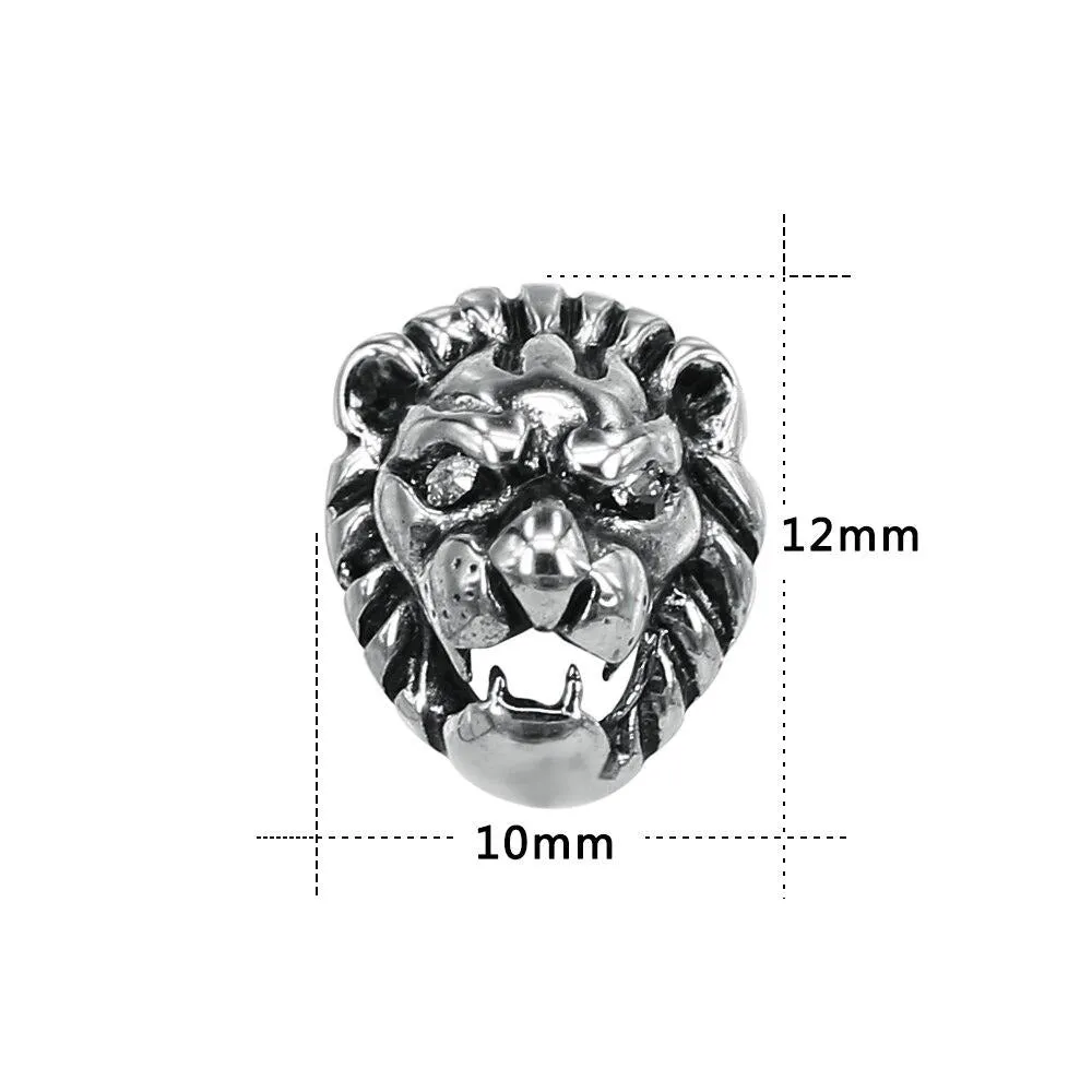 Lion Design Stainless Steel Punk Stud Earrings