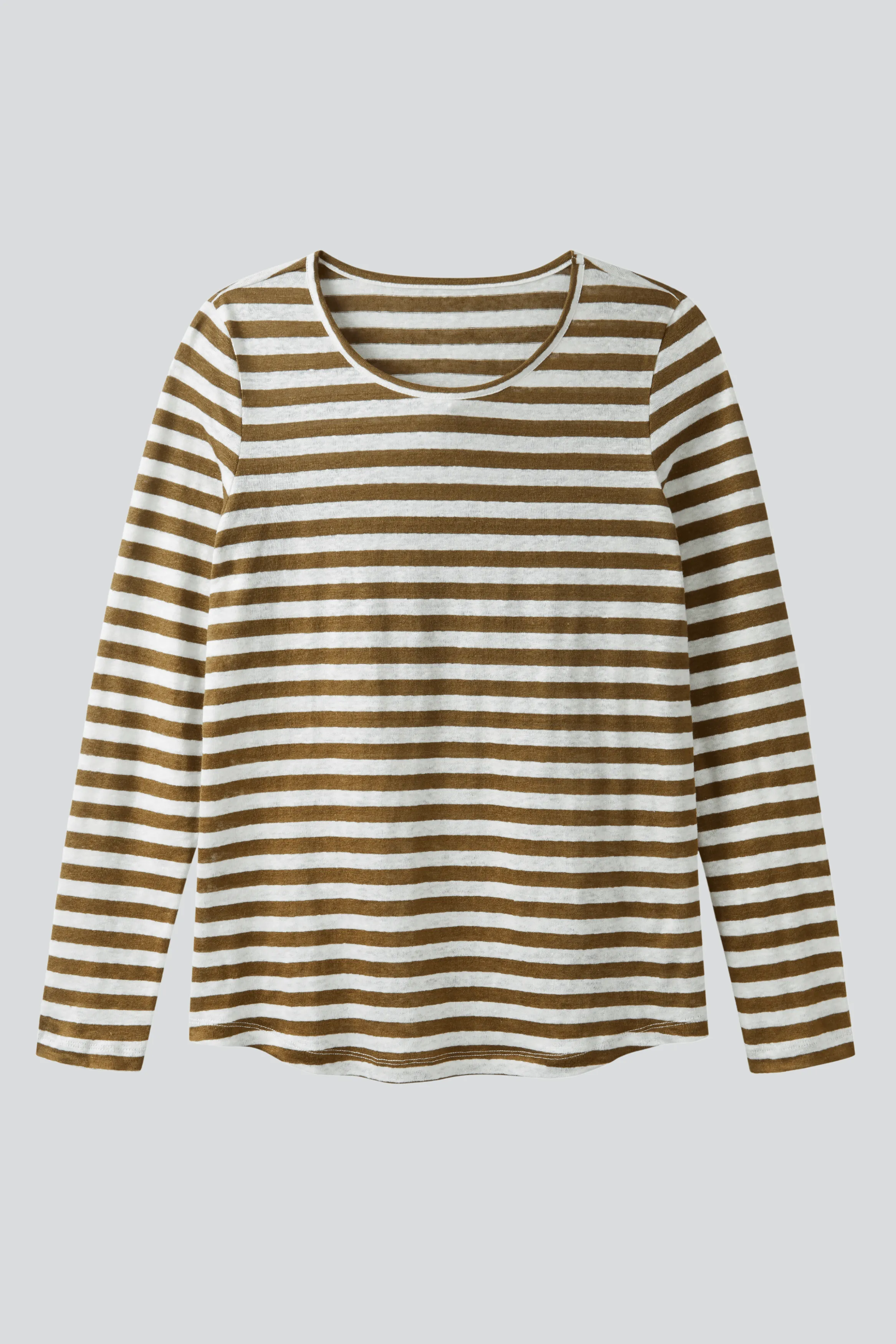 Long Sleeve Striped Linen T-shirt | Multiple Colours