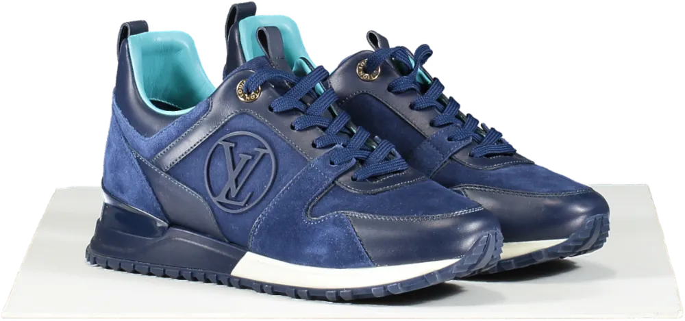 Louis Vuitton Blue Suede Run Away Trainers UK 2.5 EU 35.5 👠