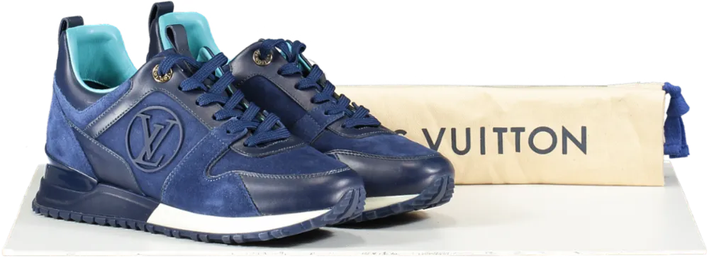 Louis Vuitton Blue Suede Run Away Trainers UK 2.5 EU 35.5 👠