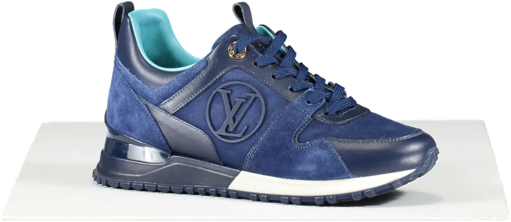 Louis Vuitton Blue Suede Run Away Trainers UK 2.5 EU 35.5 👠