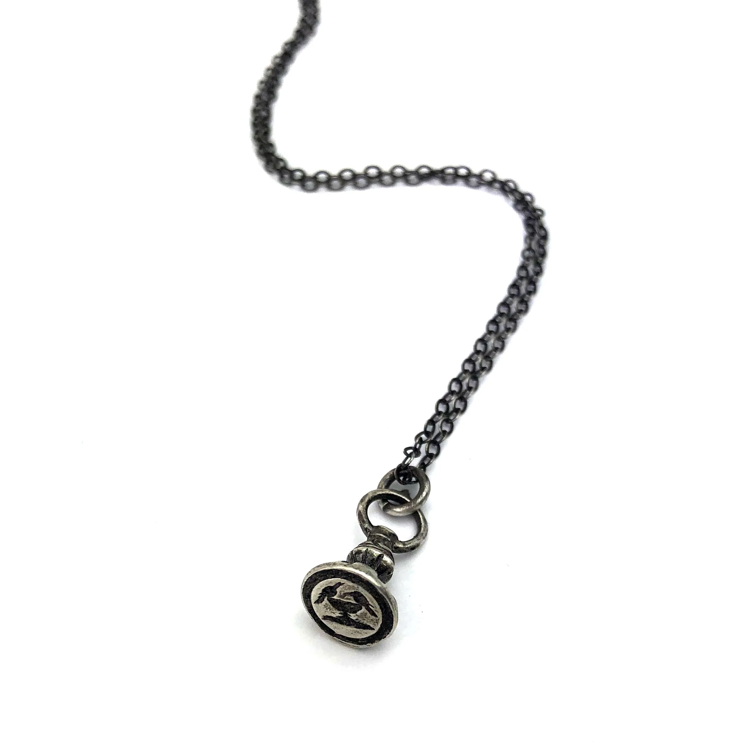 LOVEBIRDS Wax Seal Necklace - Silver