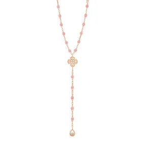 Lucky Classic Gigi Blush diamond rosary, Rose Gold, 17.7"