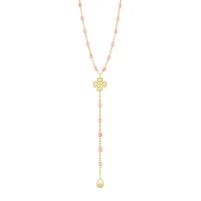 Lucky Classic Gigi Rosée diamond rosary, Yellow Gold, 17.7"