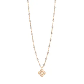 Lucky Clover Classic Gigi Sparkle diamond necklace, Rose Gold, 16.5"