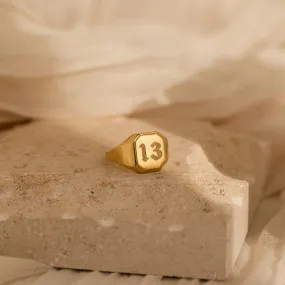 Lucky Number Signet Ring