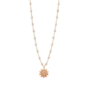 Lucky Sun Opal Diamond Necklace, Rose Gold, 16.5"