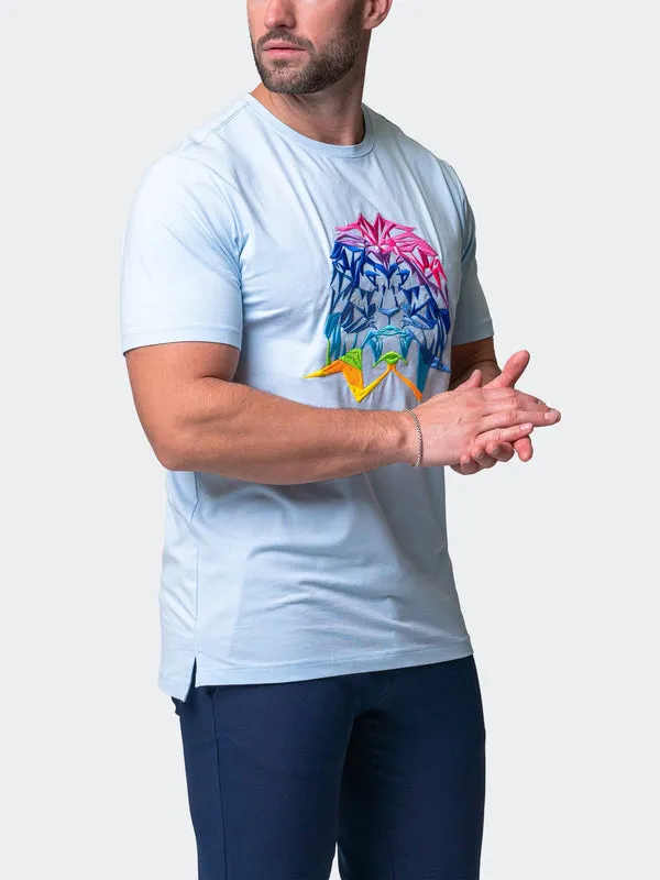 Maceoo Stretch Short-Sleeve Athletic Wear | Tee Neon Light Blue