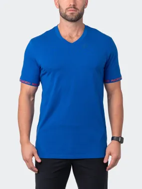 Maceoo Stretch Short-Sleeve Tshirts | V-Neck VivaldiSleeve Blue