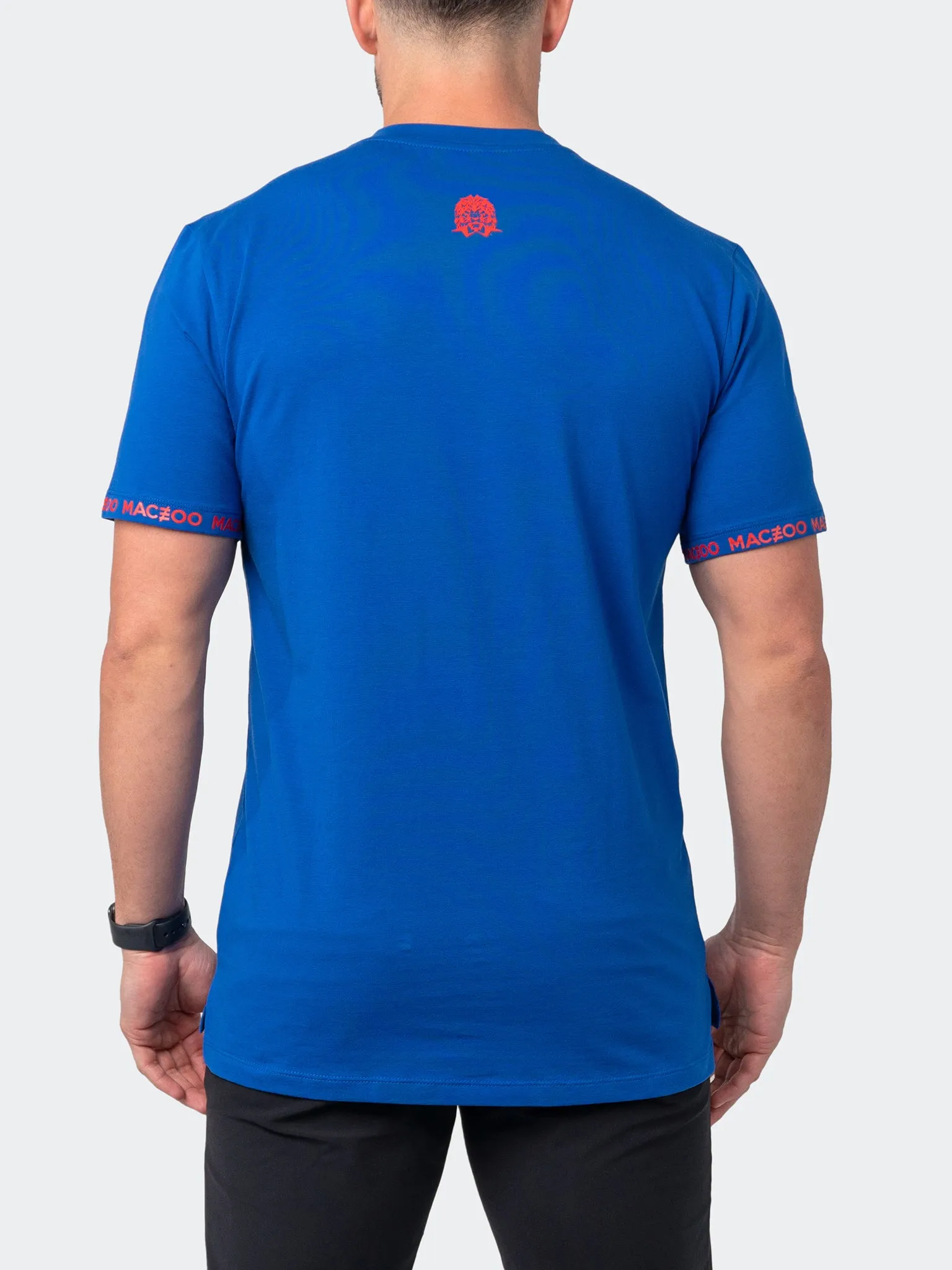 Maceoo Stretch Short-Sleeve Tshirts | V-Neck VivaldiSleeve Blue