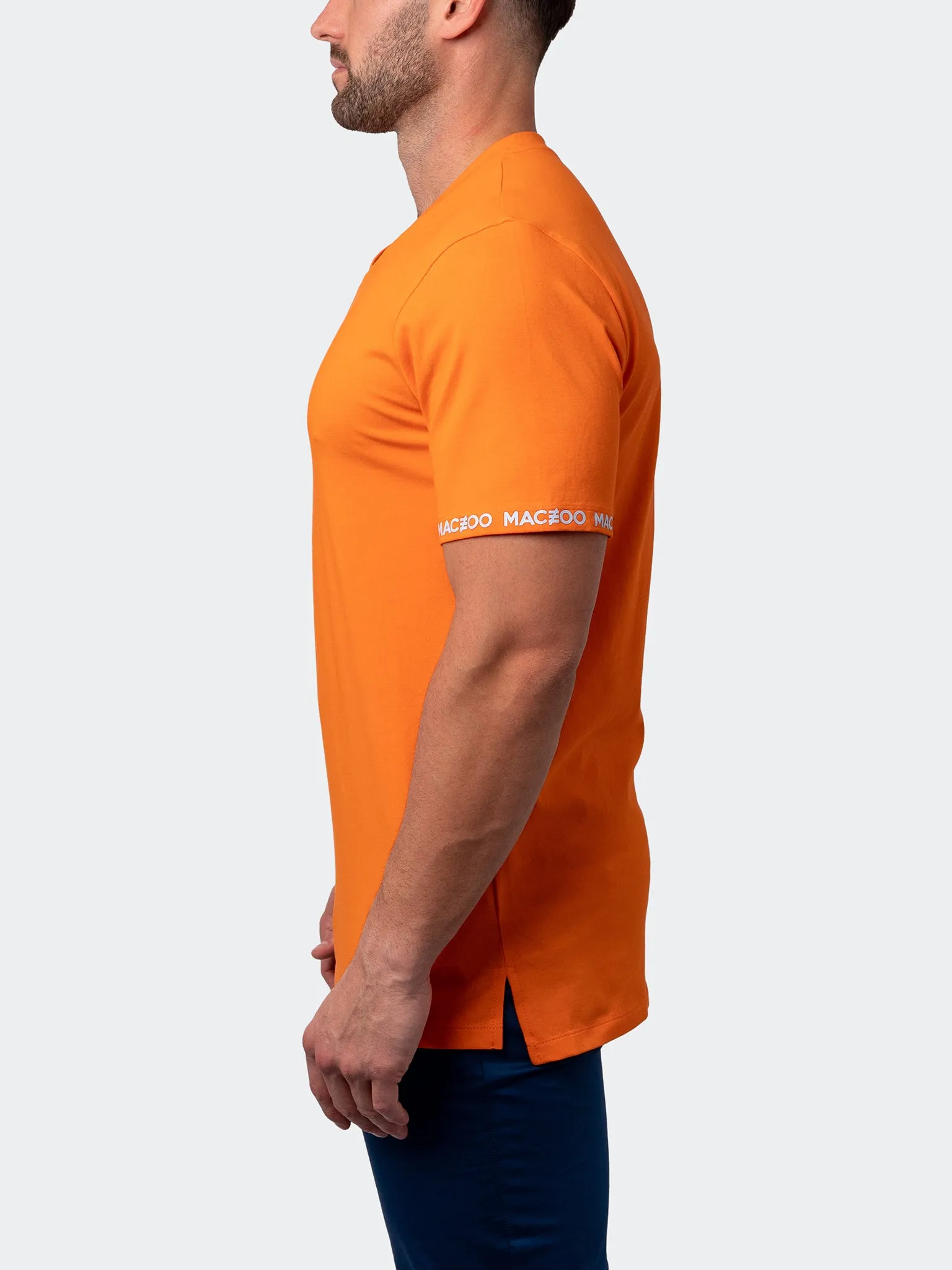 Maceoo Stretch Short-Sleeve Tshirts | V-Neck VivaldiSleeve Orange