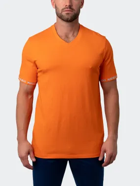 Maceoo Stretch Short-Sleeve Tshirts | V-Neck VivaldiSleeve Orange