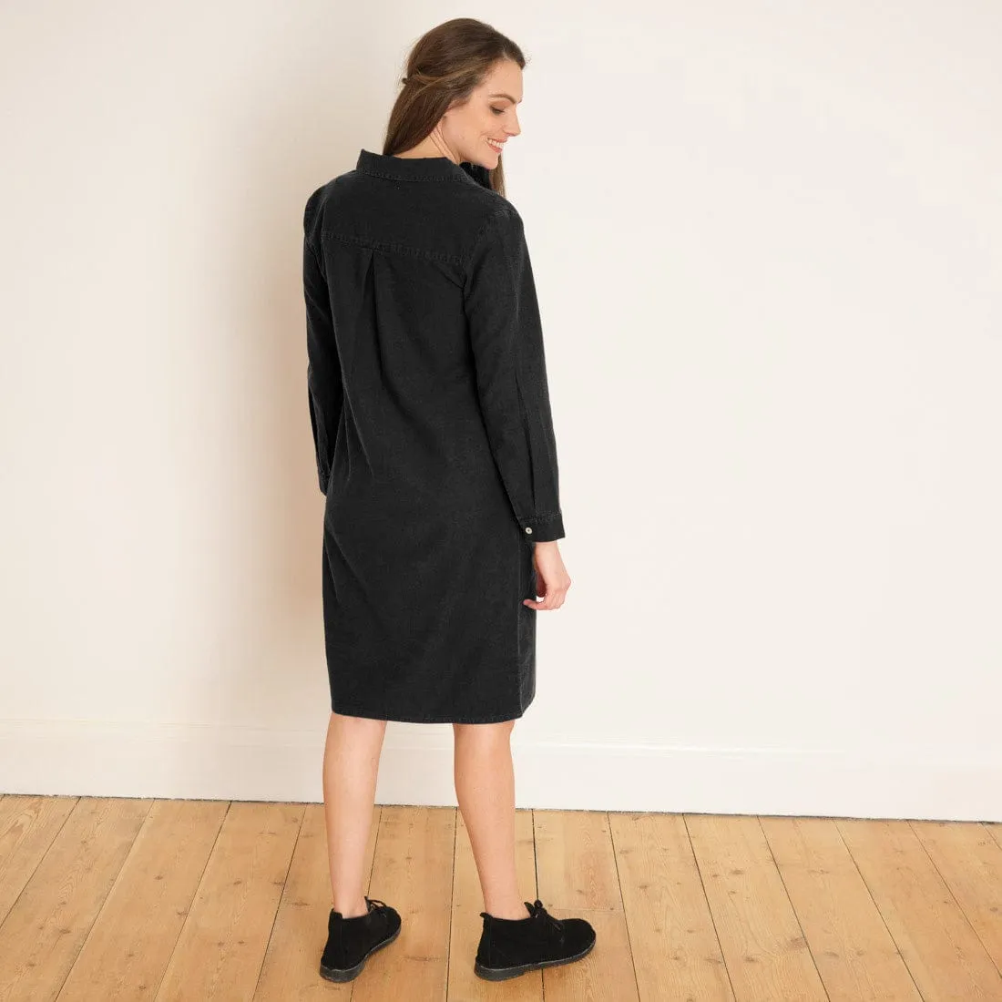 Maeve Cotton Shirt Dress | Black Denim