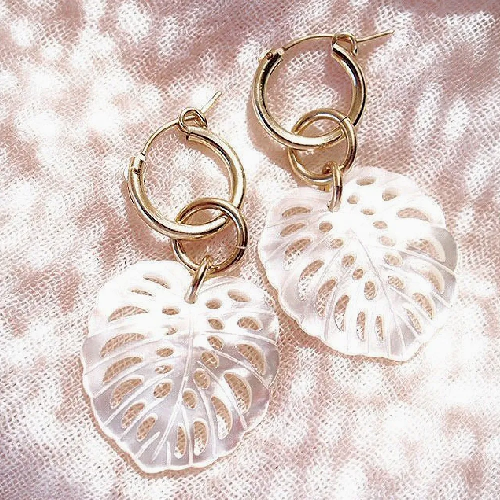 Makana Monstera Hoop Earrings