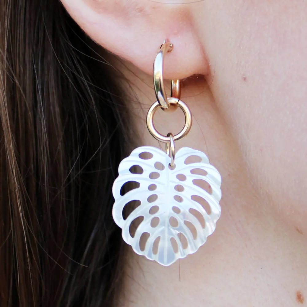 Makana Monstera Hoop Earrings