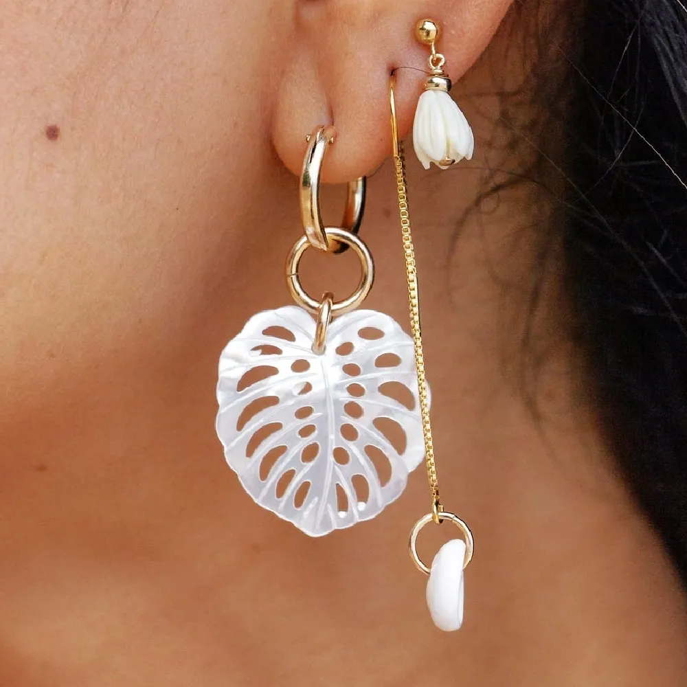 Makana Monstera Hoop Earrings