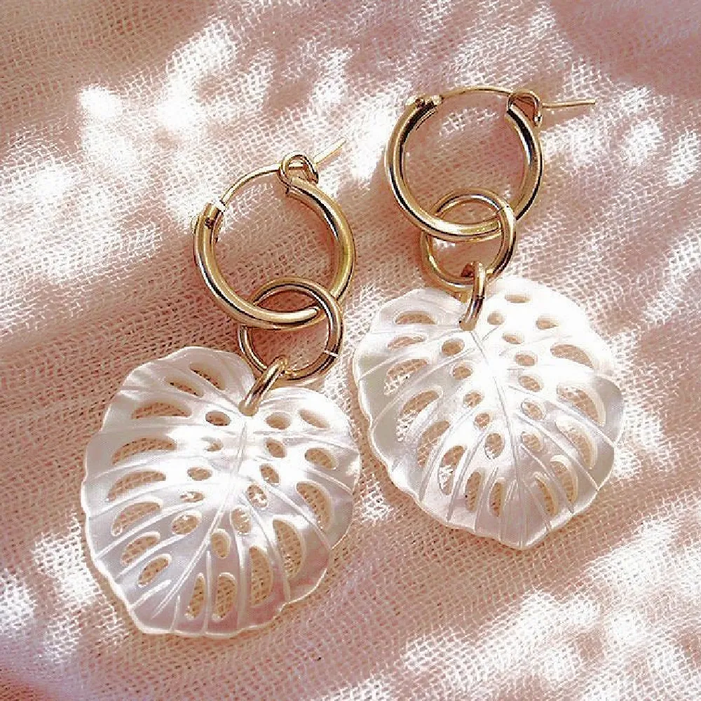 Makana Monstera Hoop Earrings