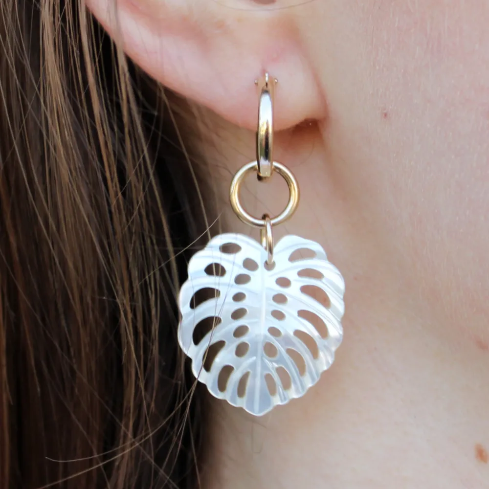 Makana Monstera Hoop Earrings