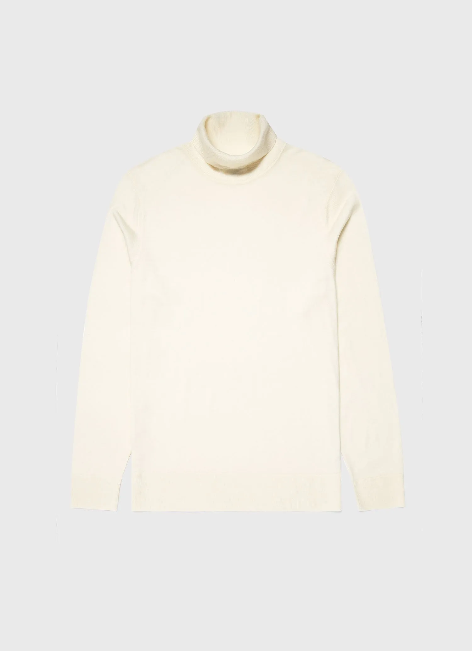 Men's Extra-Fine Merino Roll Neck in Archive White