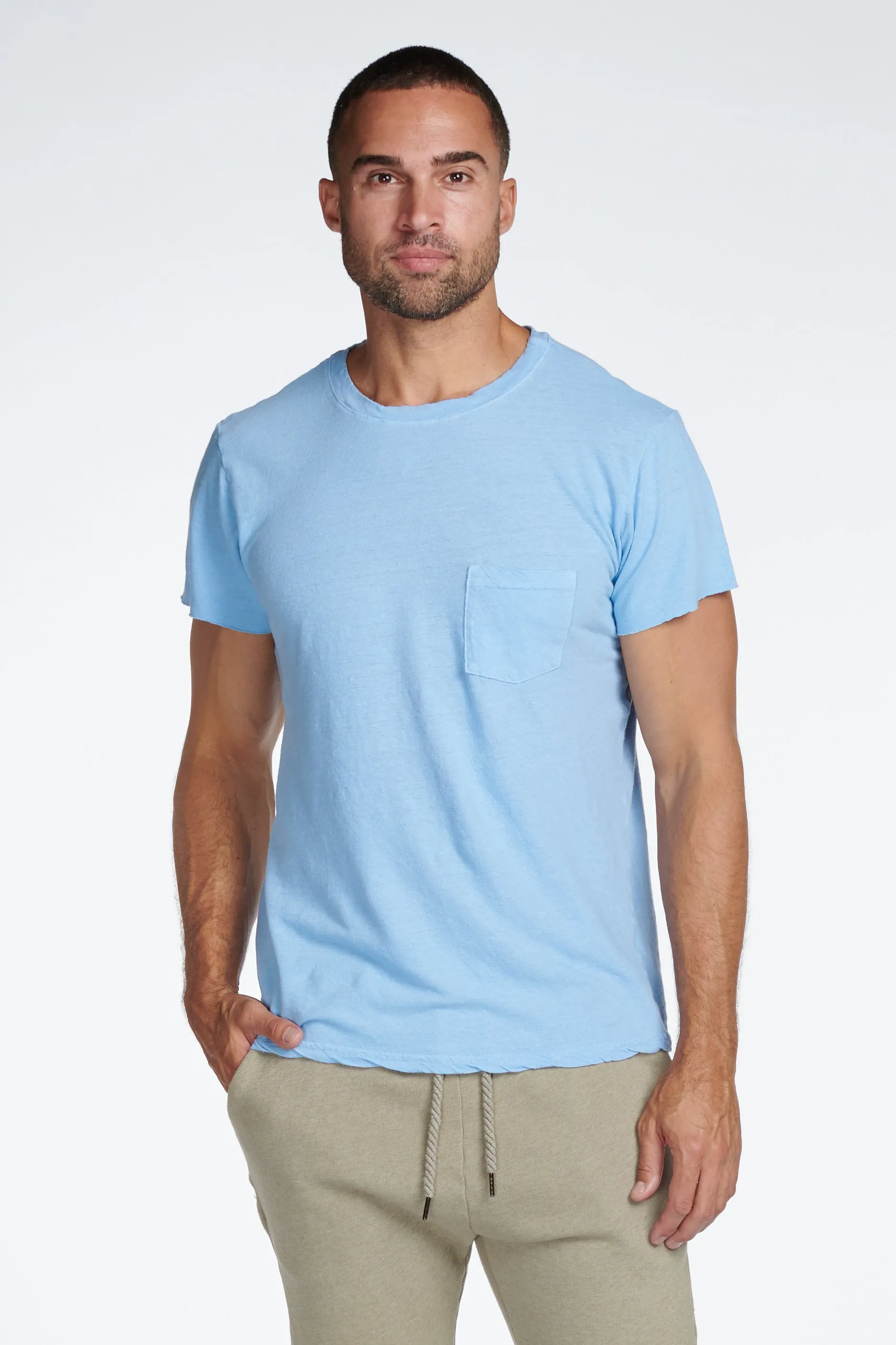 Men's Linen Blend Pocket Tee