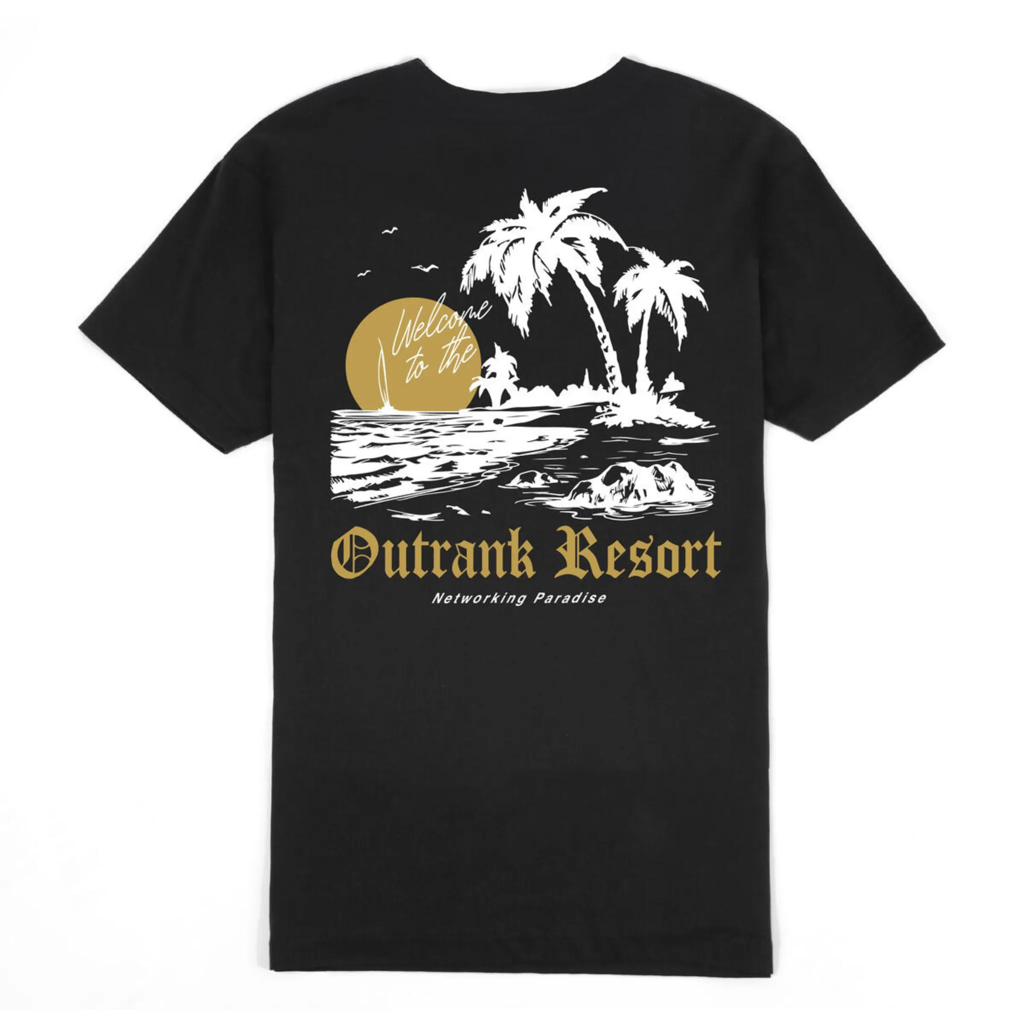 Mens Outrank Networking Paradise T-shirt (Black)