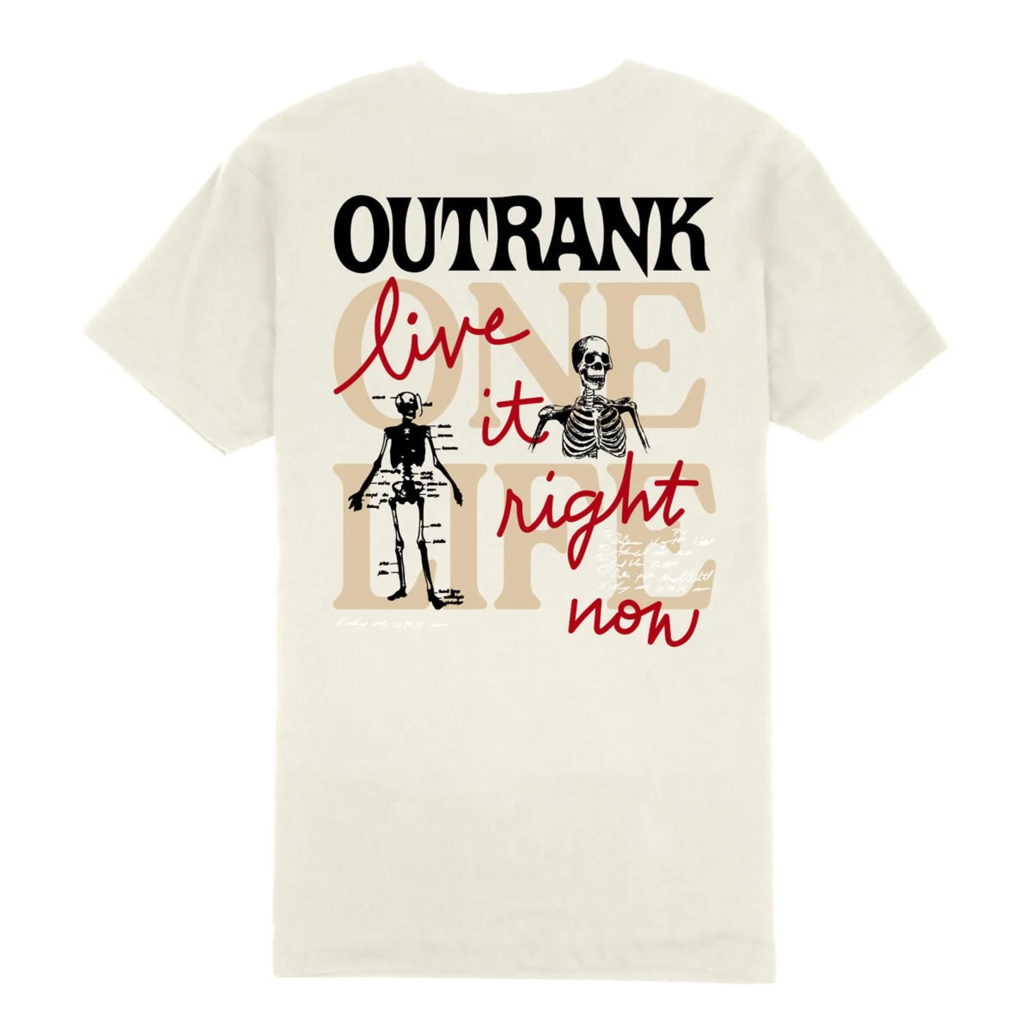 Mens Outrank One Life T-Shirt (Vintage White)