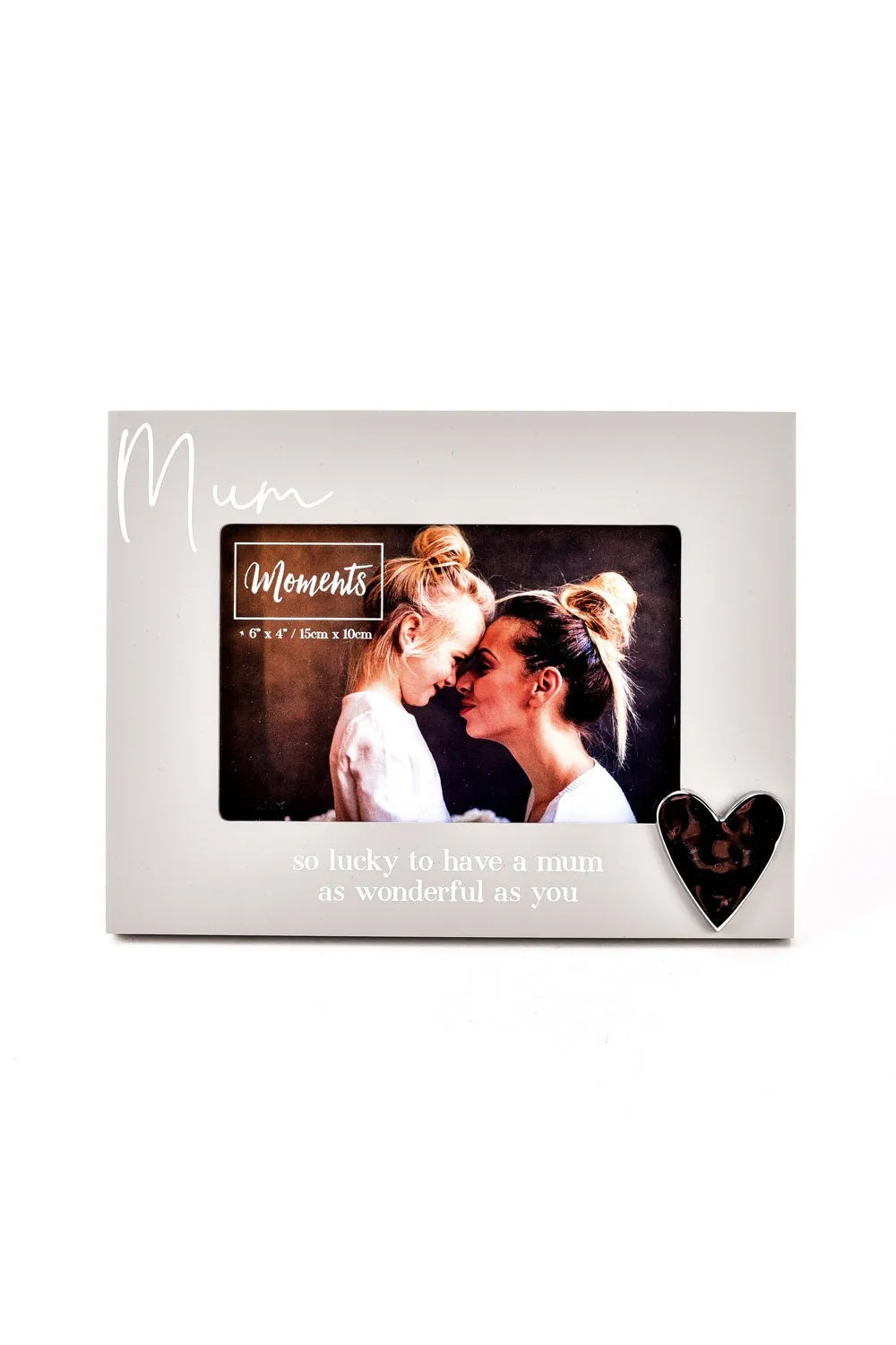 Moments Wooden Photo Frame with Heart 6" x 4" - Mum