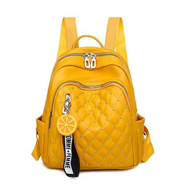 Multifunction Rivet Soft PU Leather School Bag and Backpack