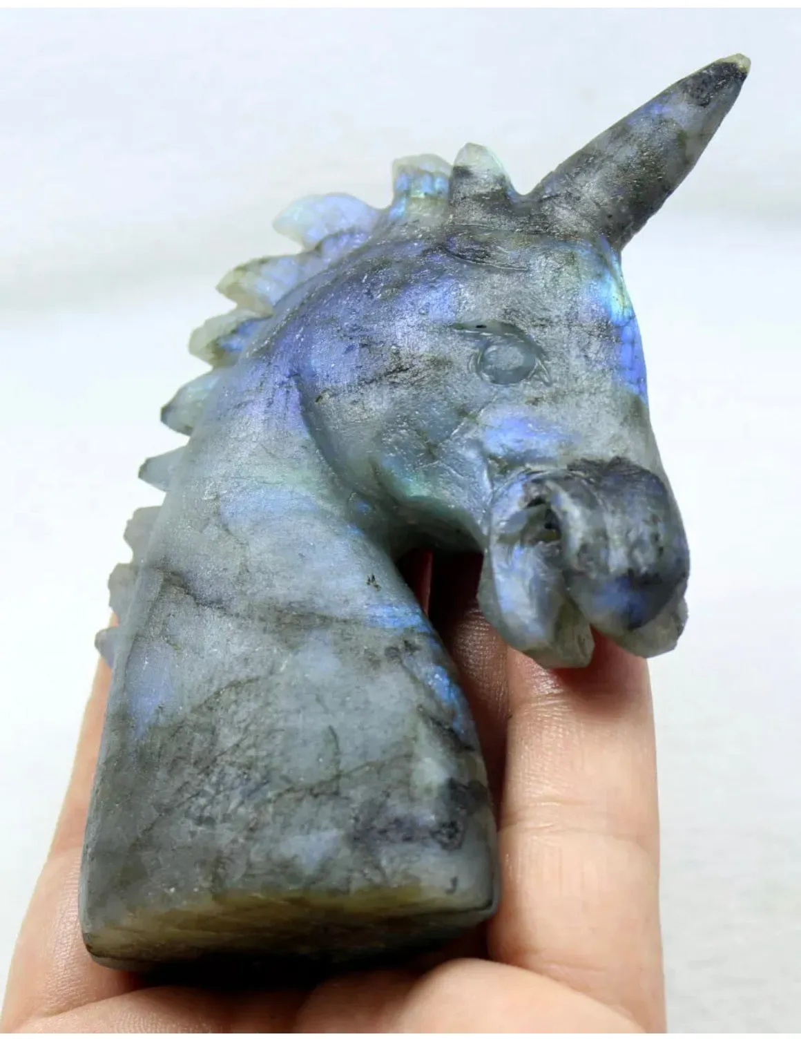 Natural labradorite carved unicorn