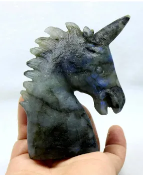 Natural labradorite carved unicorn