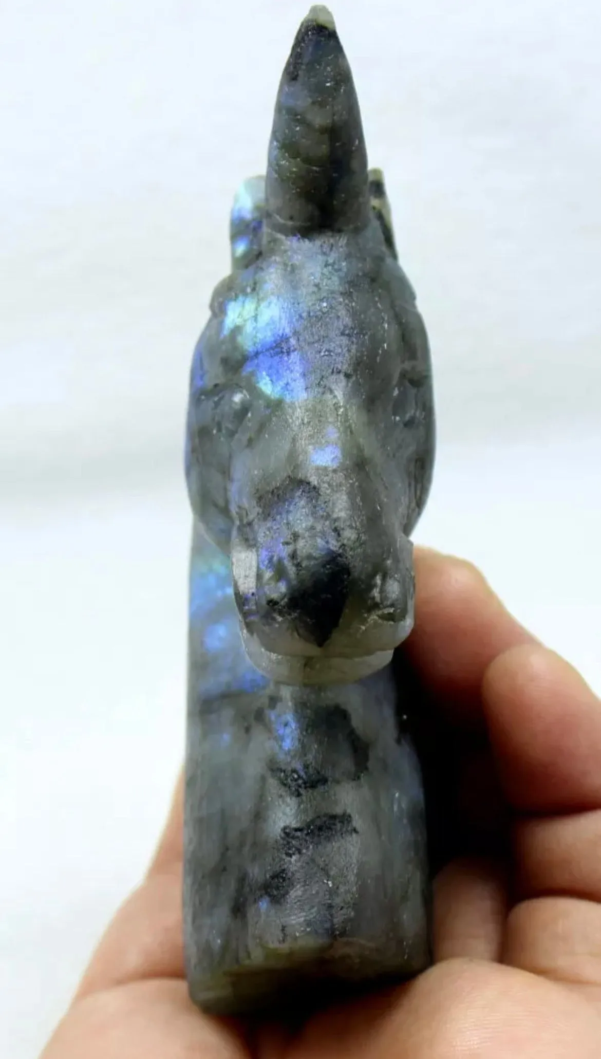 Natural labradorite carved unicorn