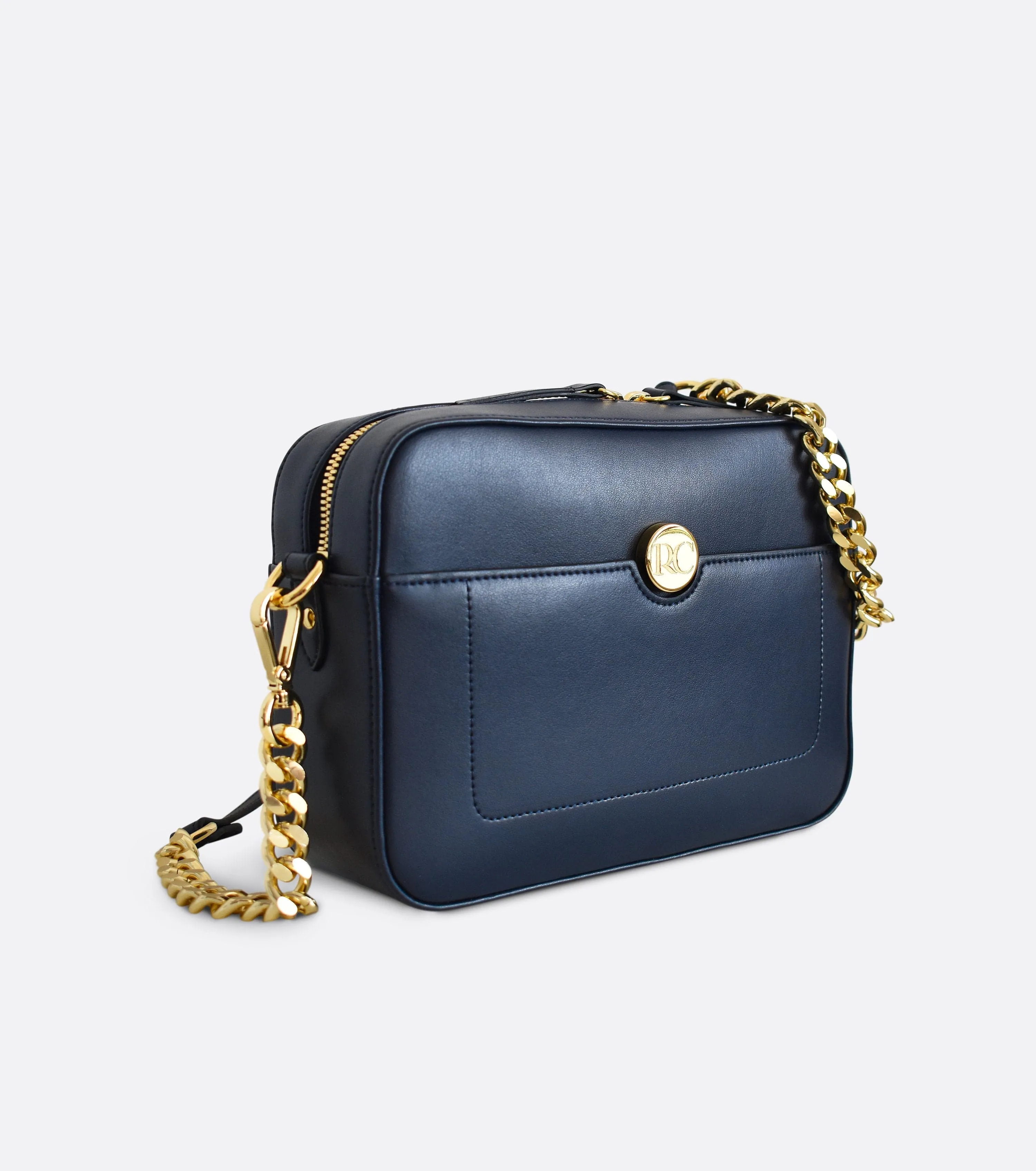 Nomad Apple Leather Vegan Crossbody Bag | Navy