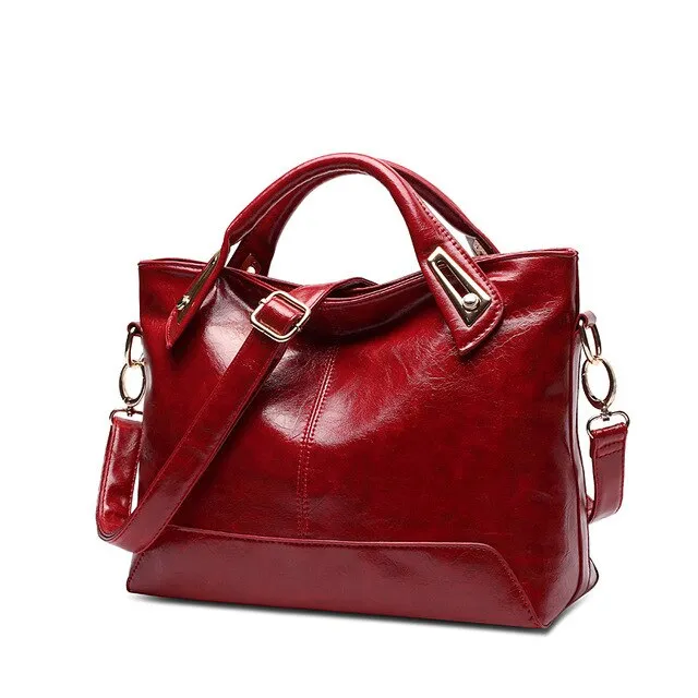 Oil Wax PU Leather Tote Bag, Shoulder Bag and Handbag