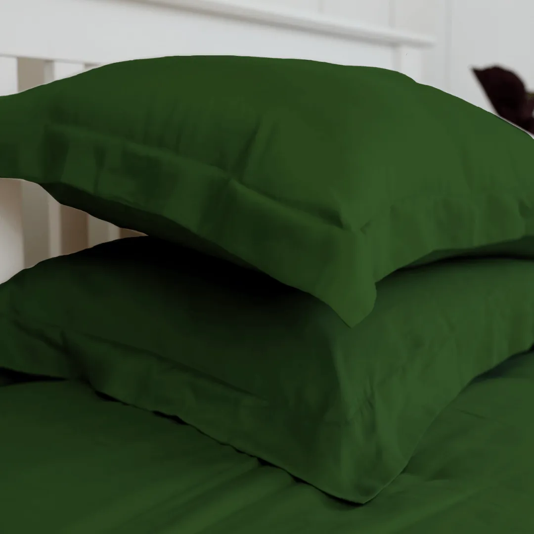 Organic Vegan Eucalyptus Silk Fitted Sheet | Forest Green