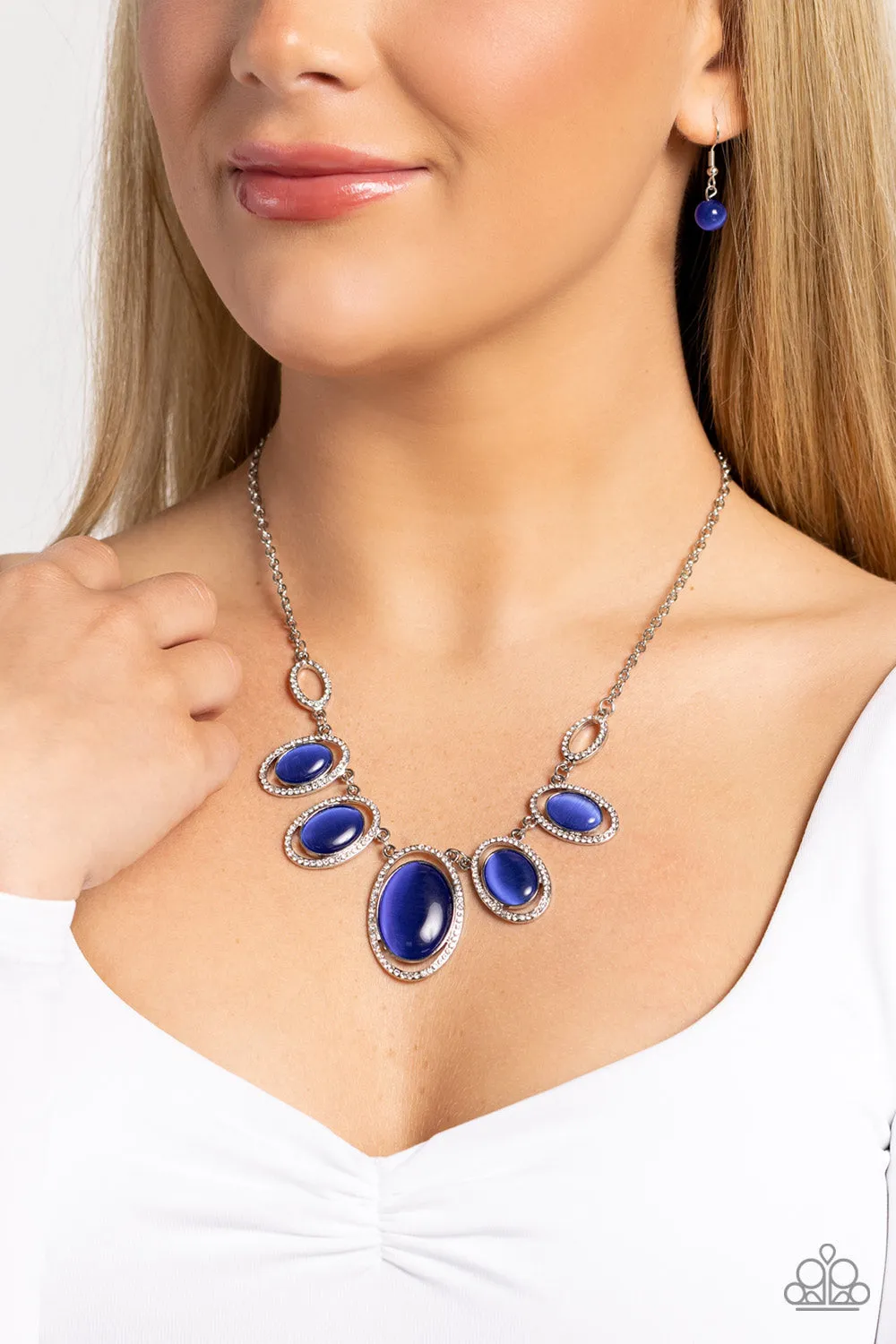 Paparazzi A BEAM Come True Blue Necklace & Earring Set